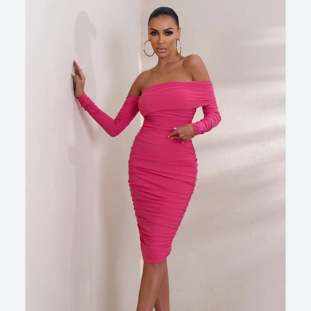 Club London mini off shoulder dress